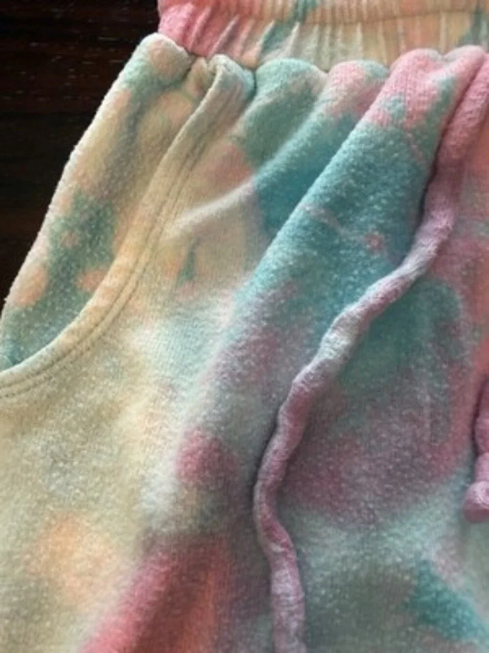 FRESHMAN GIRL'S 2 PC SET TOP & PANTS SIZE 7/8 Tie Dye Fleece Pullover Pink
